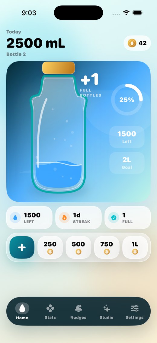 Capdrop home screen
